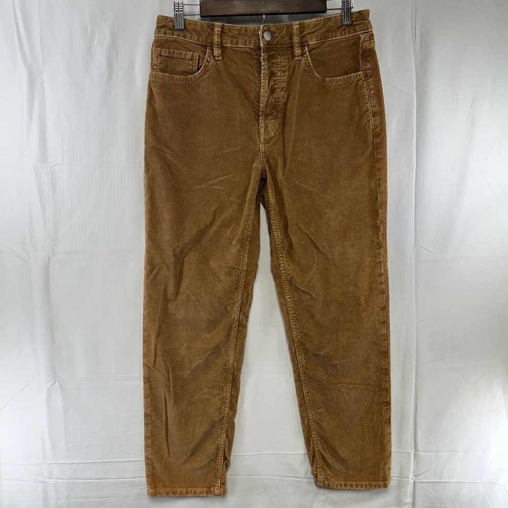 Current/Elliott Corduroy Pants Women Small Tan Brown Button Fly High Rise